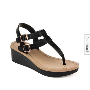 NWT Journee black wedge sandal 8.5
